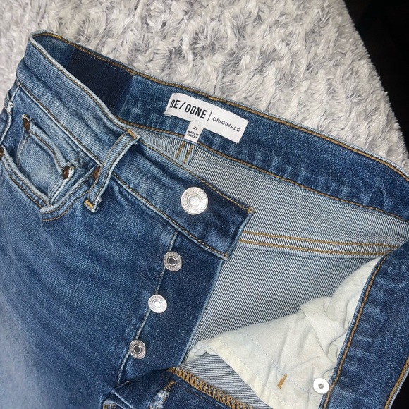 RE/DONE High Rise Ankle Crop Color in Dusk Destroy - Picture 7 of 13